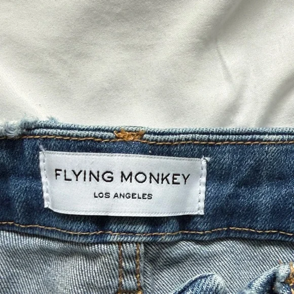 VERVET BY FLYING MONKEY Distressed Wide Leg Blue Jeans - Picture 3 of 9